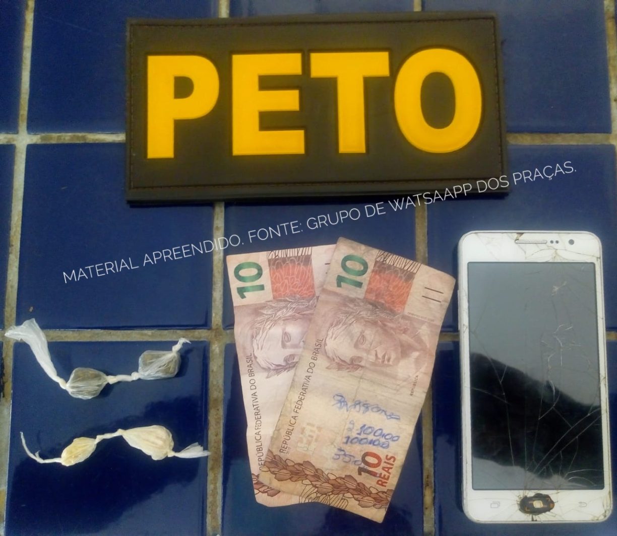 Brumado: PETO Apreendeu índio Chupa peda, com drogas e Radim Barriado no Dr Juracy.