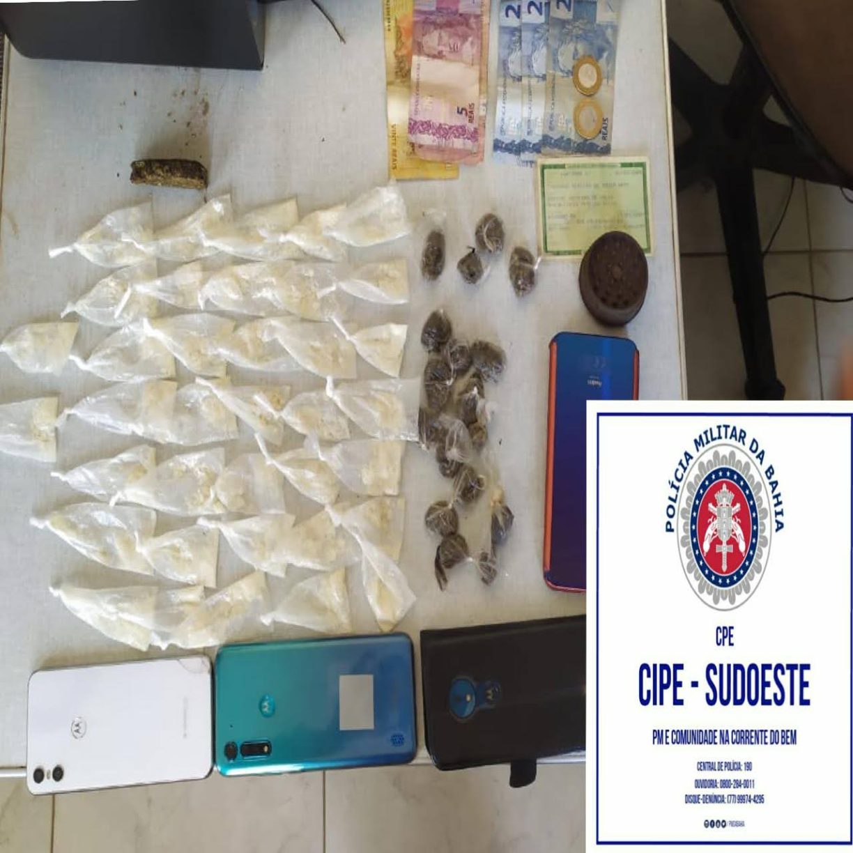 Franquia Desmontada | CAESG apreende drogas e prende dois Xibungos na área da 34a CIPM.