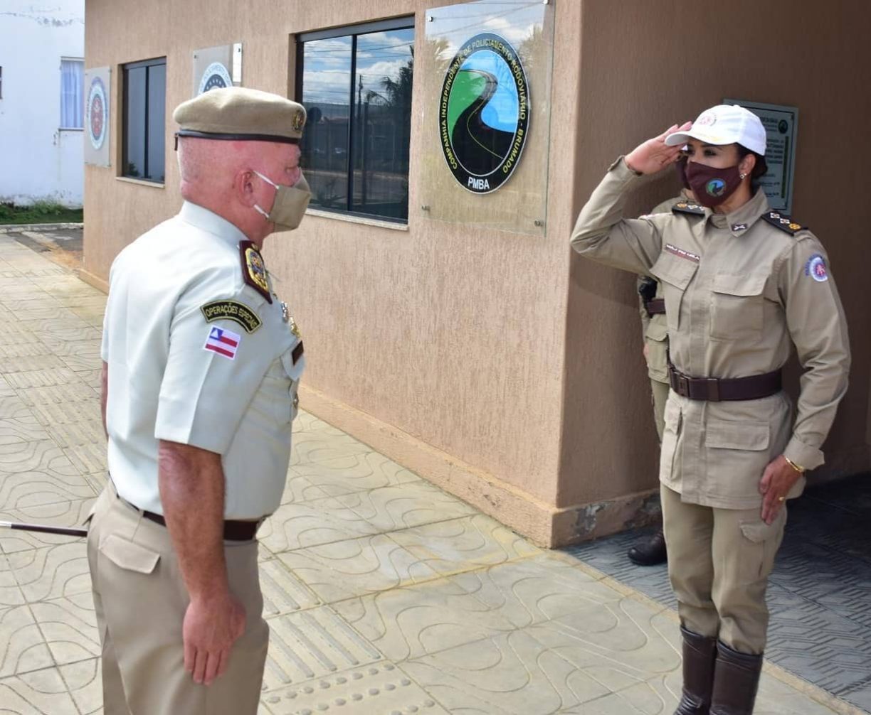 Visita do 01 da PMBA | Coronel Coutinho visita a Companhia Independente de Policiamento Rodoviário de Brumado