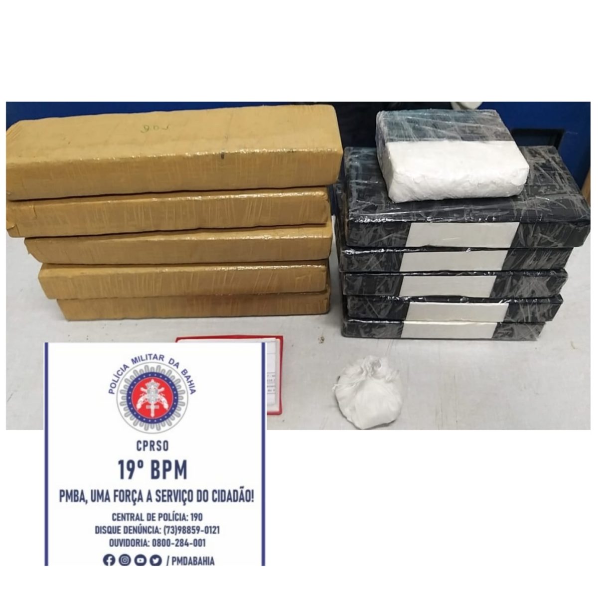 Motorista “Viu Bicho” e PM acaba encontrando 7 kg de cocaína e 5 kg de maconha malocado num Ford Ka em Jequié.