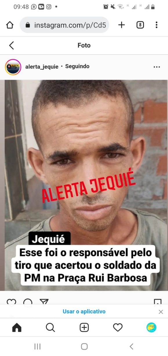 É raro, mas acontece sempre! Andarilho toma arma de policial e abre fogo contra o guerreiro em Jequié.