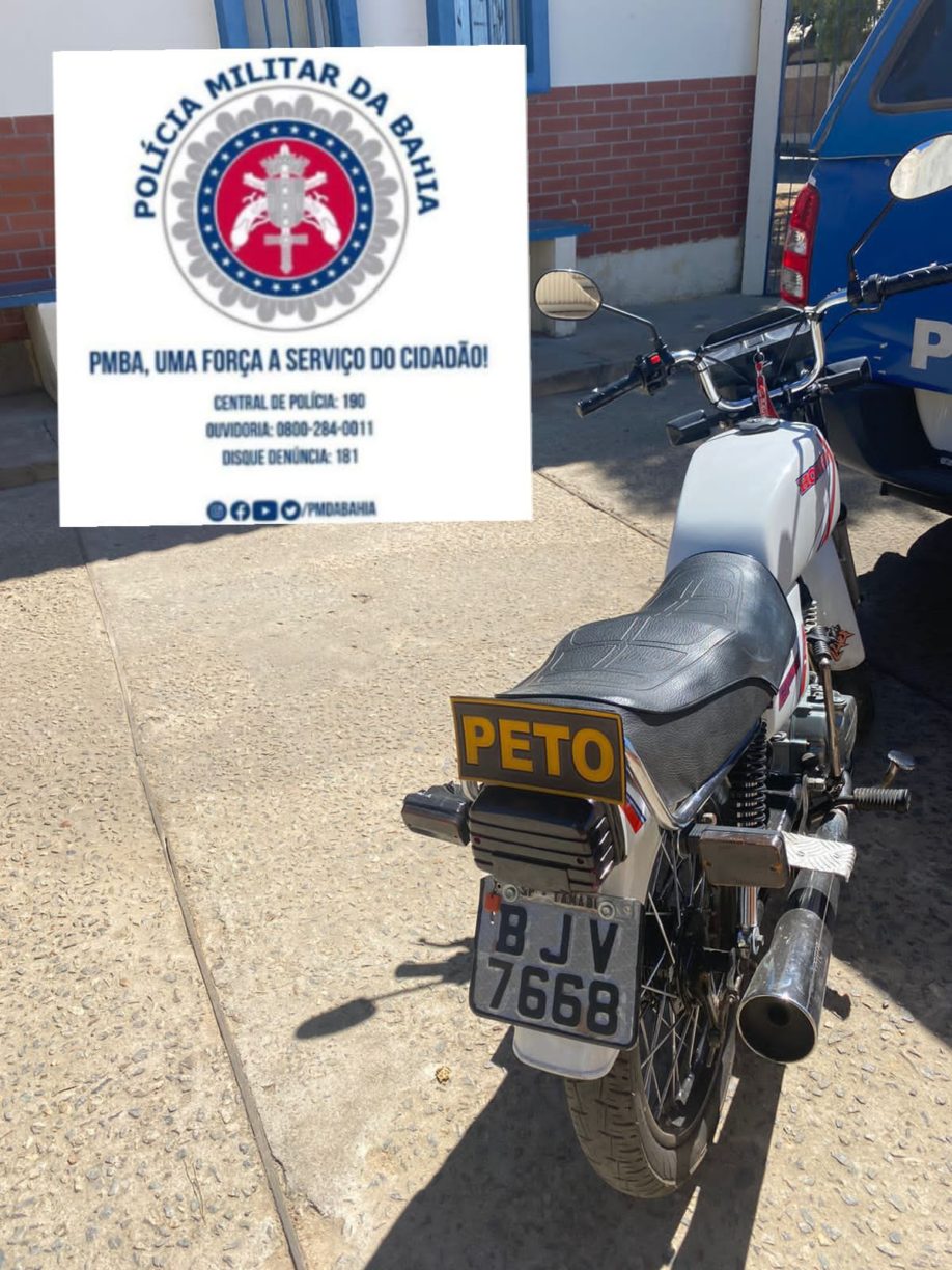 Brumado: PETO pega “Cu de Galinha” pilotando moto com placa fake na João Paulo.