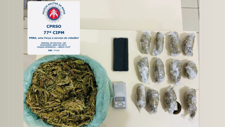 Em Conquista, PETO 77 prende Cu de galinha traficando em condomínio fechado.