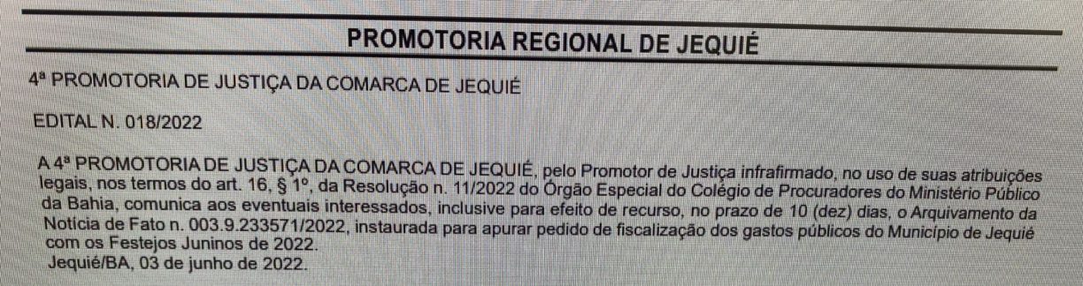 É festa agora é? Tentativa de impedir São João de Jequié para no Ministério Público