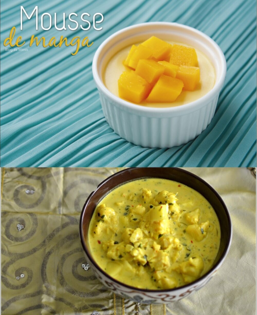Domingo é dia do é de cumer no efuxico | Caril de peixe e manga e Mousse de manga para a sobremesa.