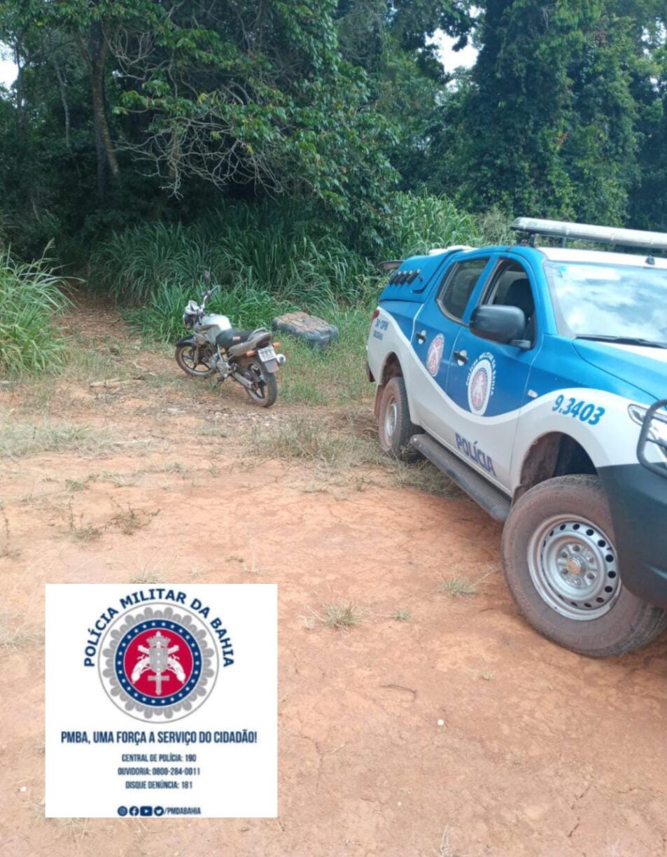 Ibicoara: Polícia Militar apreende munições e uma motocicleta após perseguição à traficantes em Cascavel.