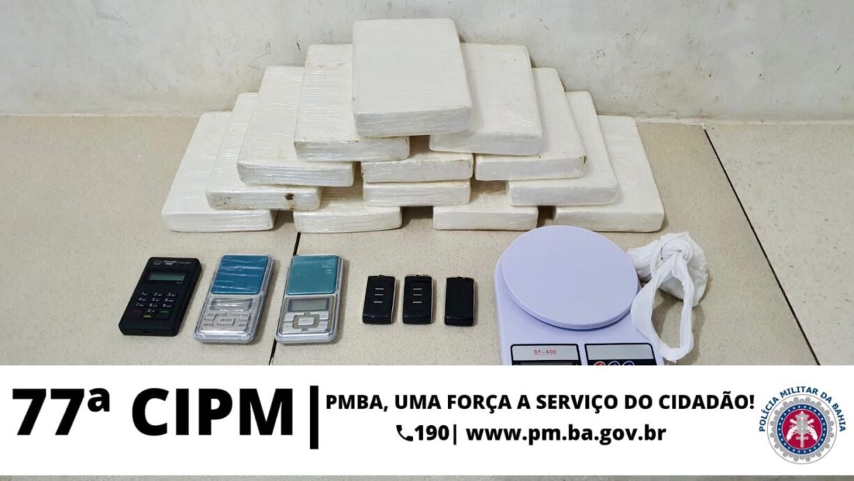 PETO 77 apreende Cocaína avaliada em mais de R$ 1 milhão em Conquista.