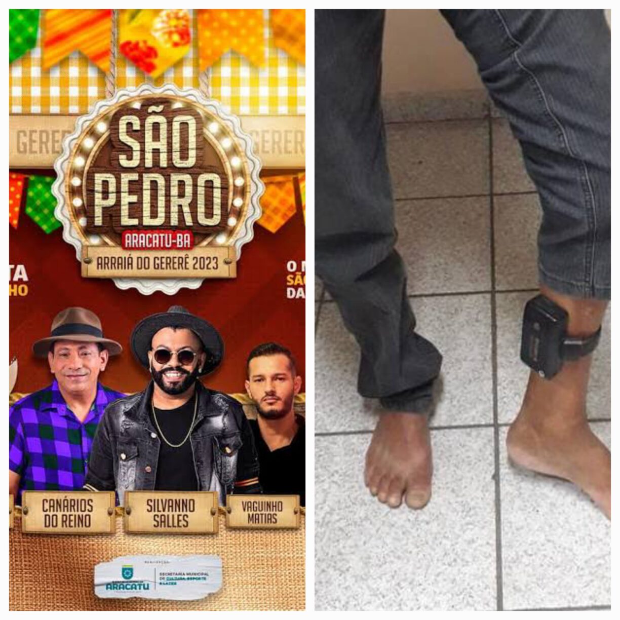 São Pedro de Aracatu: Pombo Sujo de Brumado é flagrado desrespeitando regras da Tornozeleira eletrônica no circuito da festa.