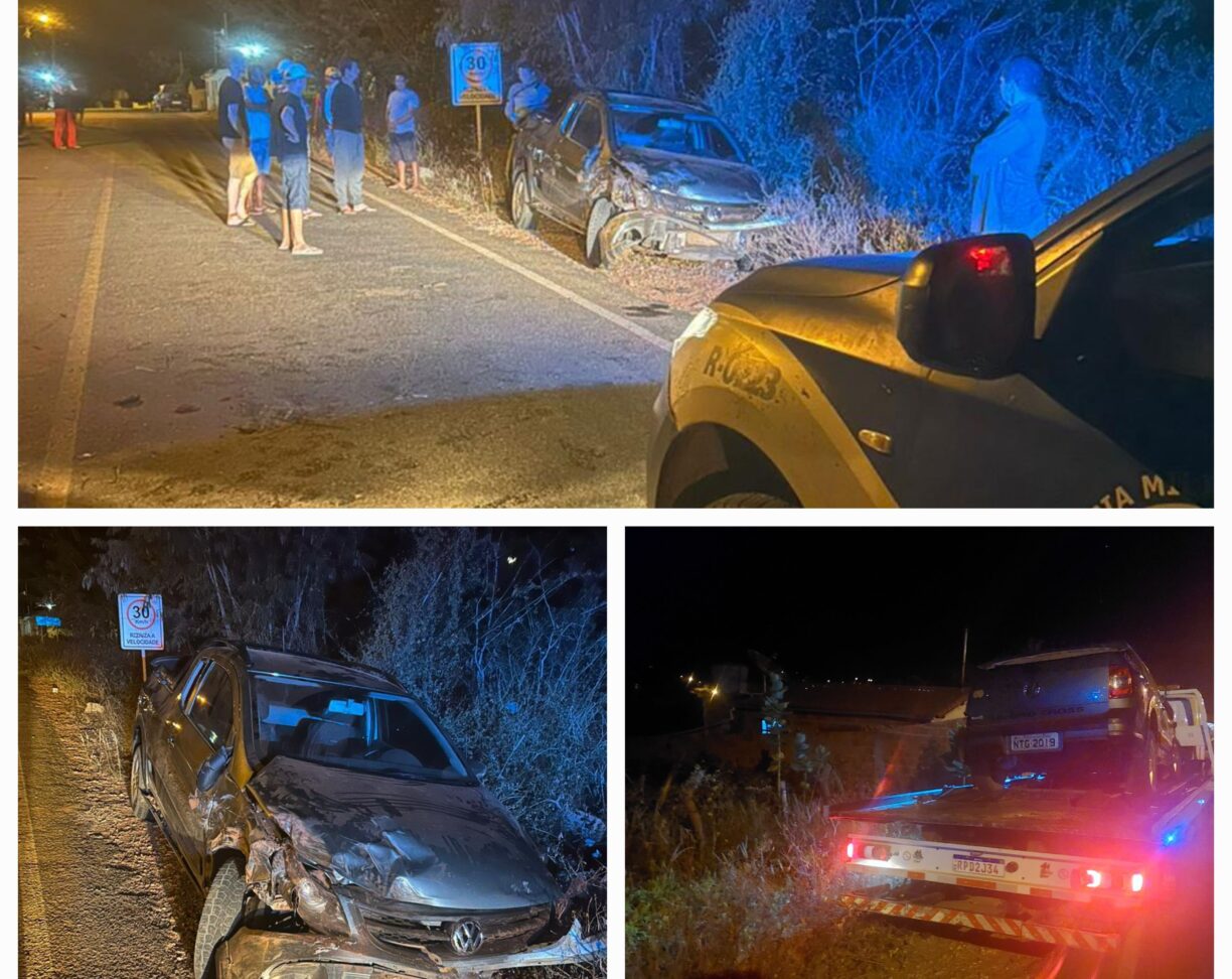 Brumado: Dois Cu de Galinha ficam feridos após carro capotar na estrada de Ubiraçaba.