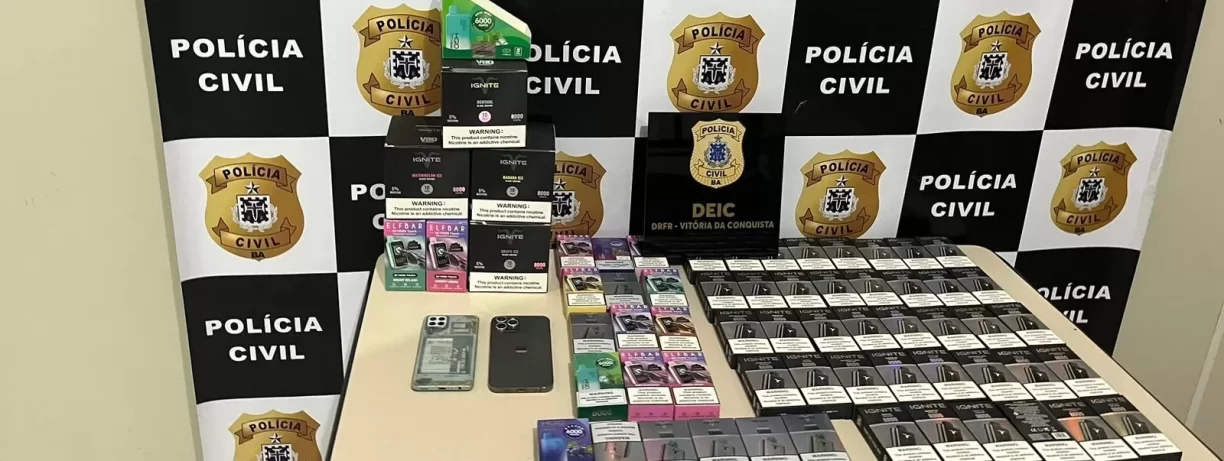 Cigarros eletrônicos são apreendidos em Vitória da Conquista