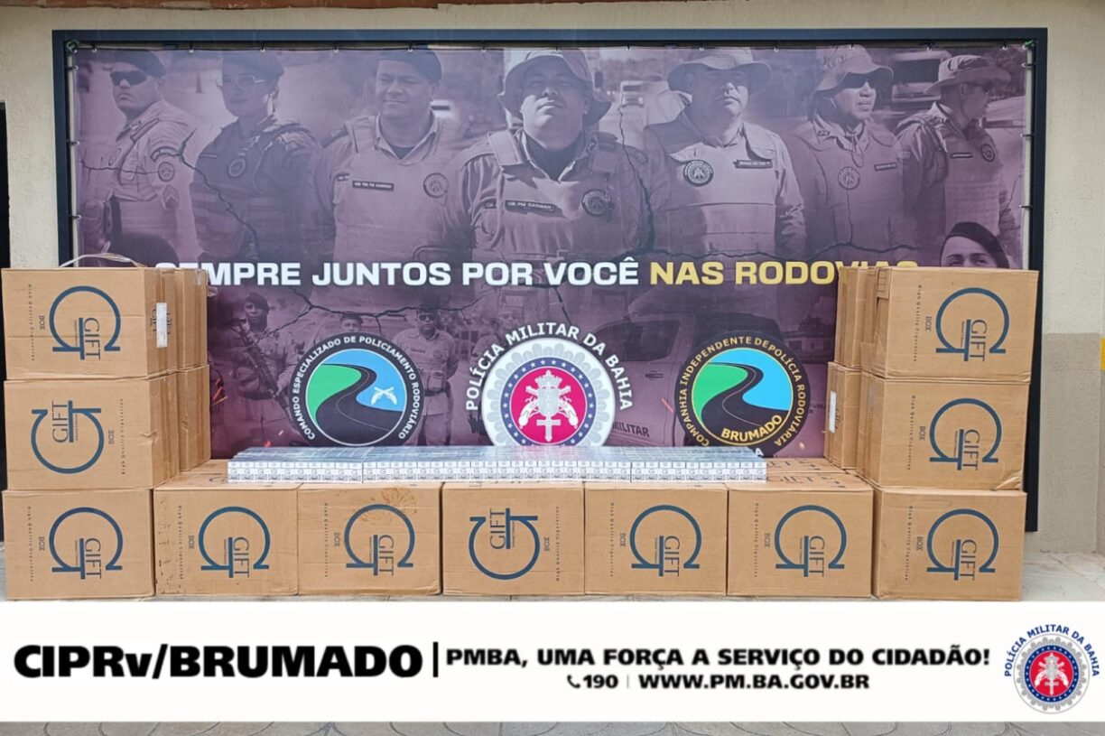 É contrabando é? Carga de cigarro do “Paraguai” avaliada em R$ 2 milhões é apreendida em Brumado (assista)