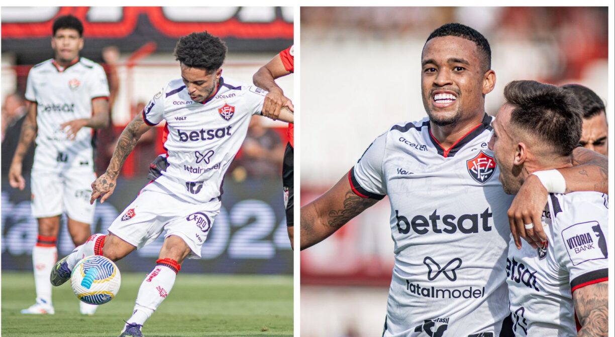 Bora zorra! Vitória bate Atlético-GO por 2 a 0 e se aproxima de deixar a zona de rebaixamento (Assista)
