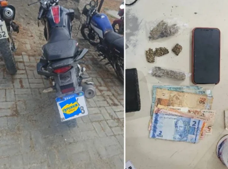 Força Total: Lazarento é preso após pinote com moto roubada e apreensão de droga em Aracatu